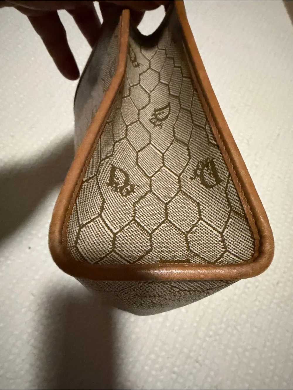 Dior Beige and Brown Monogram Canvas Clutch